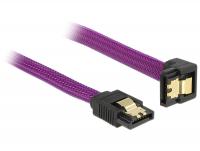 Delock SATA cable 6 Gbs 20 cm down straight metal purple Premium