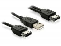 Delock Power Over eSATA Y- cable USB and eSATA male 1m