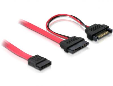 Delock Cable Slim SATA 13pin 7pin SATA + SATA Power