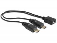 Delock Cable USB micro B female 2 x USB micro-B male 20.5 cm
