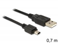 Delock Cable USB 2.0-A USB mini-B 5pin 0,70m mm