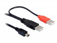 Delock Cable 2x USB2.0-A male USB mini 5-pin