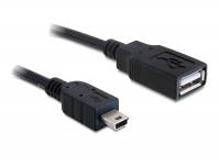 Delock Cable USB 2.0-A female mini USB male 0,5 m
