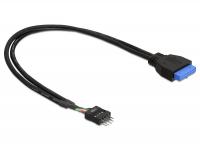Delock Cable USB 3.0 pin header female USB 2.0 pin header male 30 cm