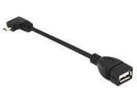 Delock Cable Micro USB type-B male angled USB 2.0-A female OTG 11 cm