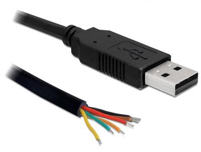 Delock Converter USB 2.0 male Serial-TTL 6 open wires 1.8 m (5 V)