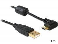 Delock Cable USB-A male USB micro-B male angled 90 left right