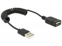 Delock Extension Cable USB 2.0-A male female coiled cable