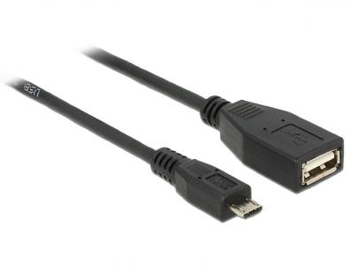 Delock Cable USB micro-B male USB 2.0-A female OTG 50 cm