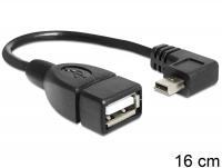Delock Cable Mini USB male angled USB 2.0-A female OTG 16 cm