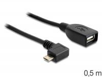 Delock Cable USB micro-B male USB 2.0-A female OTG 50 cm angled