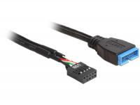 Delock Cable USB 2.0 pin header female USB 3.0 pin header male 30 cm