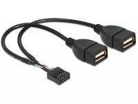 Delock Cable USB 2.0 type-A 2 x female to pin header 20 cm