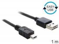 Delock Cable EASY-USB 2.0-A male USB 2.0 mini male 1 m