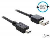 Delock Cable EASY-USB 2.0-A male USB 2.0 mini male 3 m
