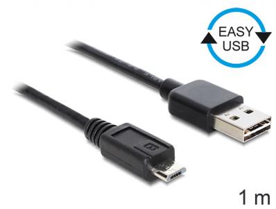 Delock Cable EASY-USB 2.0-A male USB 2.0 micro-B male 1 m
