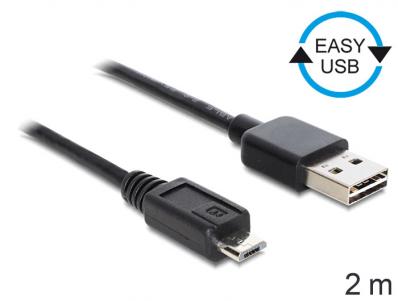 Delock Cable EASY-USB 2.0-A male USB 2.0 micro-B male 2 m