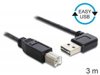 Delock Cable EASY-USB 2.0-A male leftright angled USB 2.0-B male 3 m