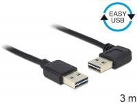 Delock Cable EASY-USB 2.0-A male male leftright angled 3 m