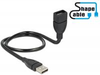 Delock Cable USB 2.0 A male A female ShapeCable 0.5 m