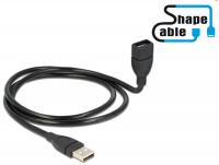 Delock Cable USB 2.0 A male A female ShapeCable 1 m