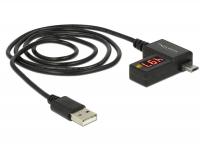 Delock Cable USB 2.0 A male Micro-B male with LED indicator for Volt and Ampere
