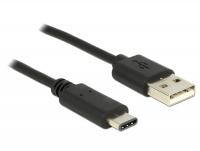 Delock Cable USB Type-Câ¢ 2.0 male USB 2.0 type A male 1 m black