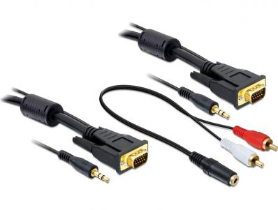 Delock Cable VGA + Sound 3m male-male