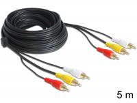 Delock Cable Audio Video 3 x RCA male male 5 m