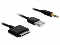 Delock Cable for IPhone IPod USB 2.0 + Audio 3.5mm Cinch 1 m