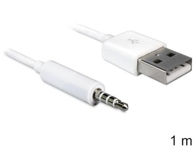Delock Cable USB-A male Stereo jack 3.5 mm male 4 pin IPod Shuffle 1 m