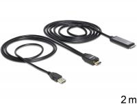 Delock Cable High Speed HDMI male IPad 30 pin male + USB-A male 2 m