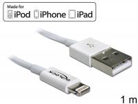 Delock USB data and power cable for iPhone™, iPad™, iPod™ 1 m white