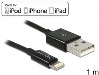 Delock USB data and power cable for iPhoneâ¢, iPadâ¢, iPodâ¢ black