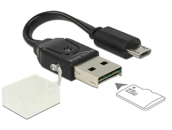 Micro USB OTG to USB 2.0 Adapter; SD/Micro SD Card Reader with Standard USB  Male & Micro USB Male Connector for Smartphones/Tablets with OTG Function