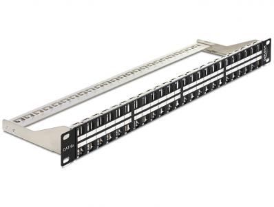 Delock 19 Keystone Patch Panel 48 Port 1 U black