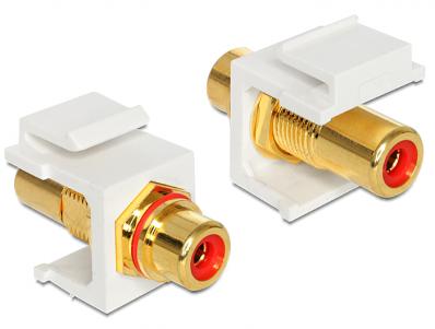 Delock Keystone module RCA female RCA female gold plated red