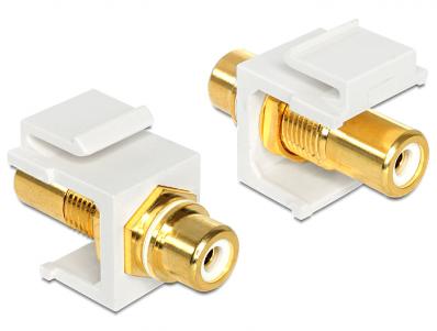 Delock Keystone module RCA female RCA female gold plated white