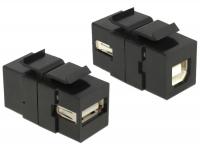 Delock Keystone module USB 2.0 A female USB 2.0 B female black