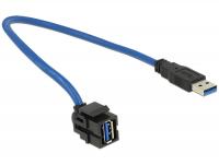 Delock Keystone module USB 3.0 A female USB 3.0 A male 250 with cable