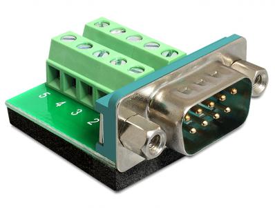 Delock Adapter Sub-D 9 pin male Terminal block 10 pin