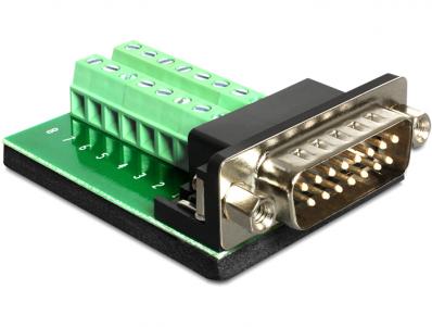 Delock Adapter Sub-D 15 pin Gameport male Terminal block 16 pin