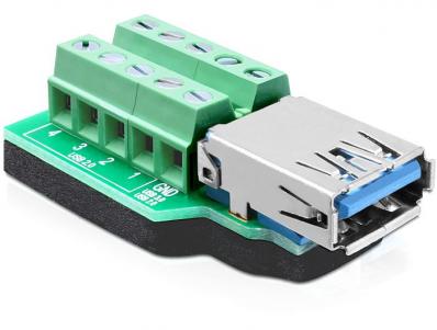 Delock Adapter USB 3.0-A female Terminal Block 10 pin