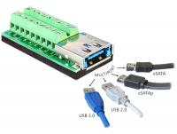 Delock Adapter Multiport USB 3.0 + eSATAp female Terminal Block 18 pin