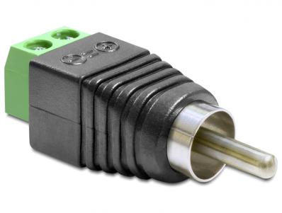 Delock Adapter RCA male Terminal Block 2 pin