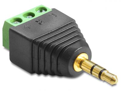 Delock Adapter Stereo plug 3.5 mm Terminal Block 3 pin