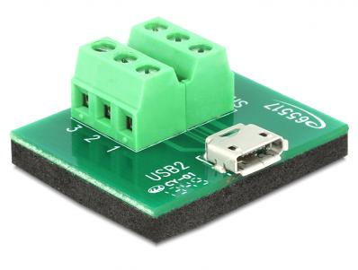 Delock Adapter Micro USB female Terminal Block 6 Pin