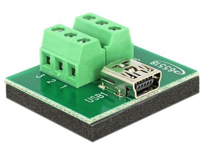 Delock Adapter Mini USB female Terminal Block 6 Pin