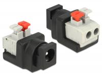 Delock Adapter DC 5.5 x 2.1 mm female Terminal Block with push button 2 pin