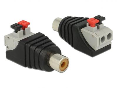 Delock Adapter RCA female Terminal Block with push button 2 pin